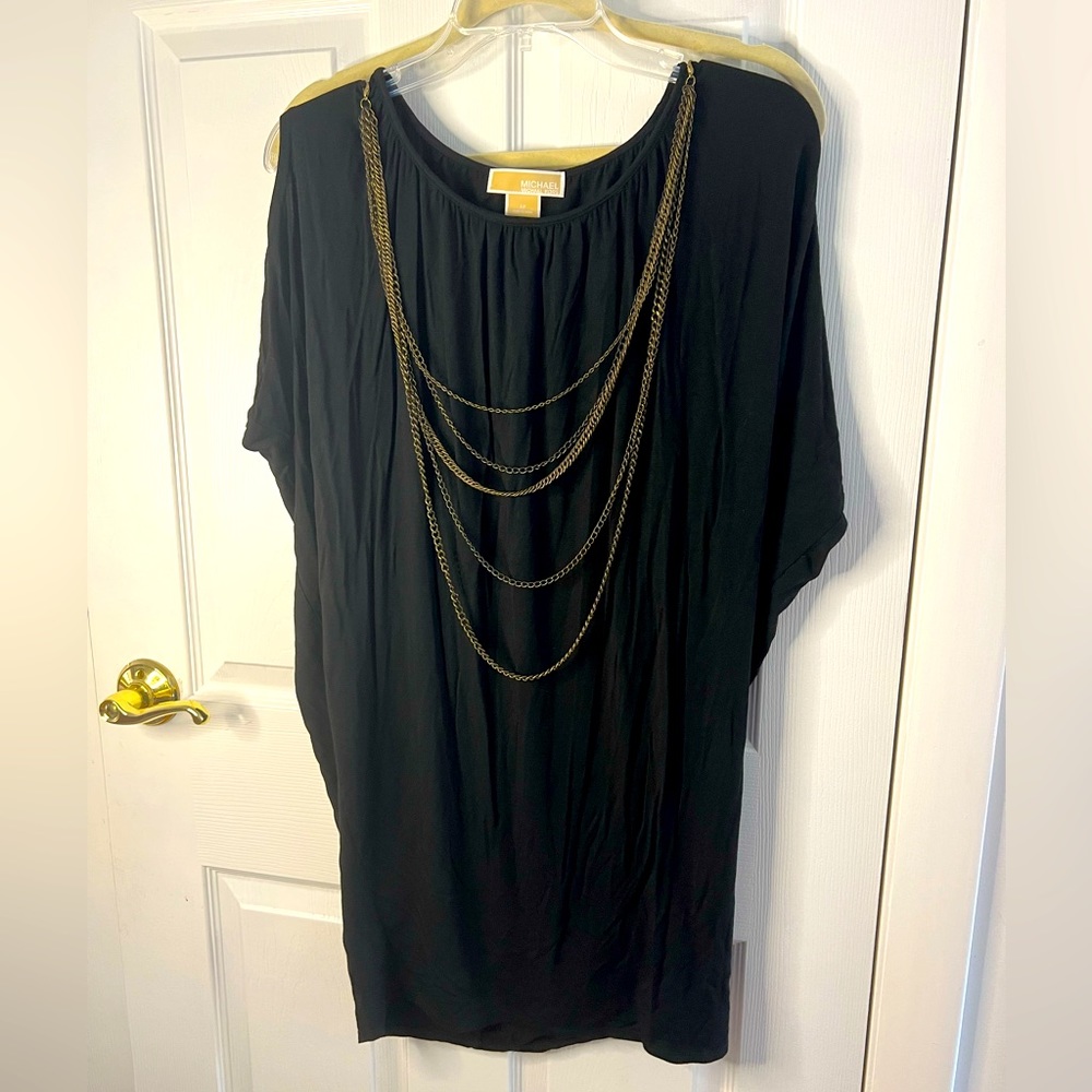 Sexy Cocktail Dress by Michael Kors, Black Dolman Sleeved Mini, Sz Sm Petite